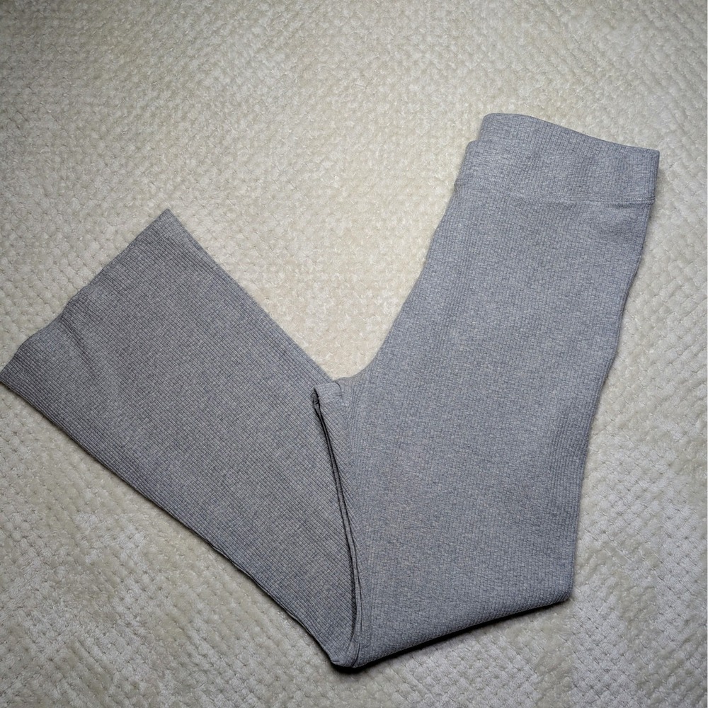 PINK Victoria's Secret Heather Gray Ribbed‎ Flare Lounge Pants XL